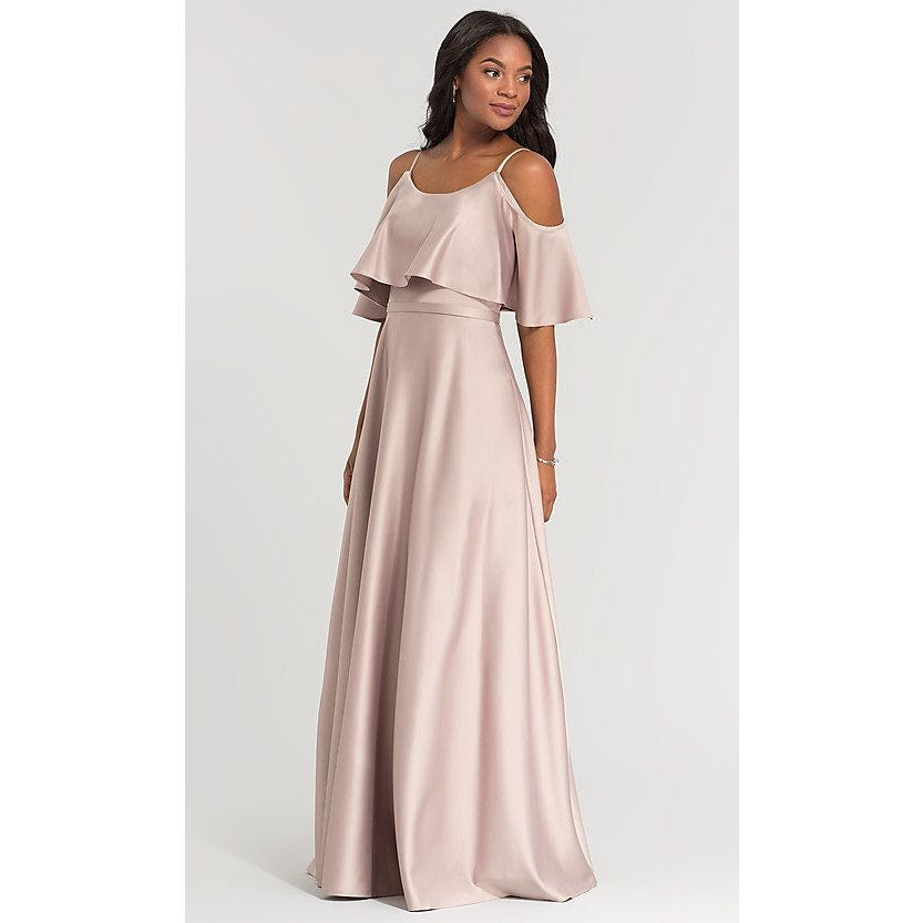 KLEINFELD WOMEN'S LONG EVENING FORMAL DRESS DUSK SATIN SZ 4