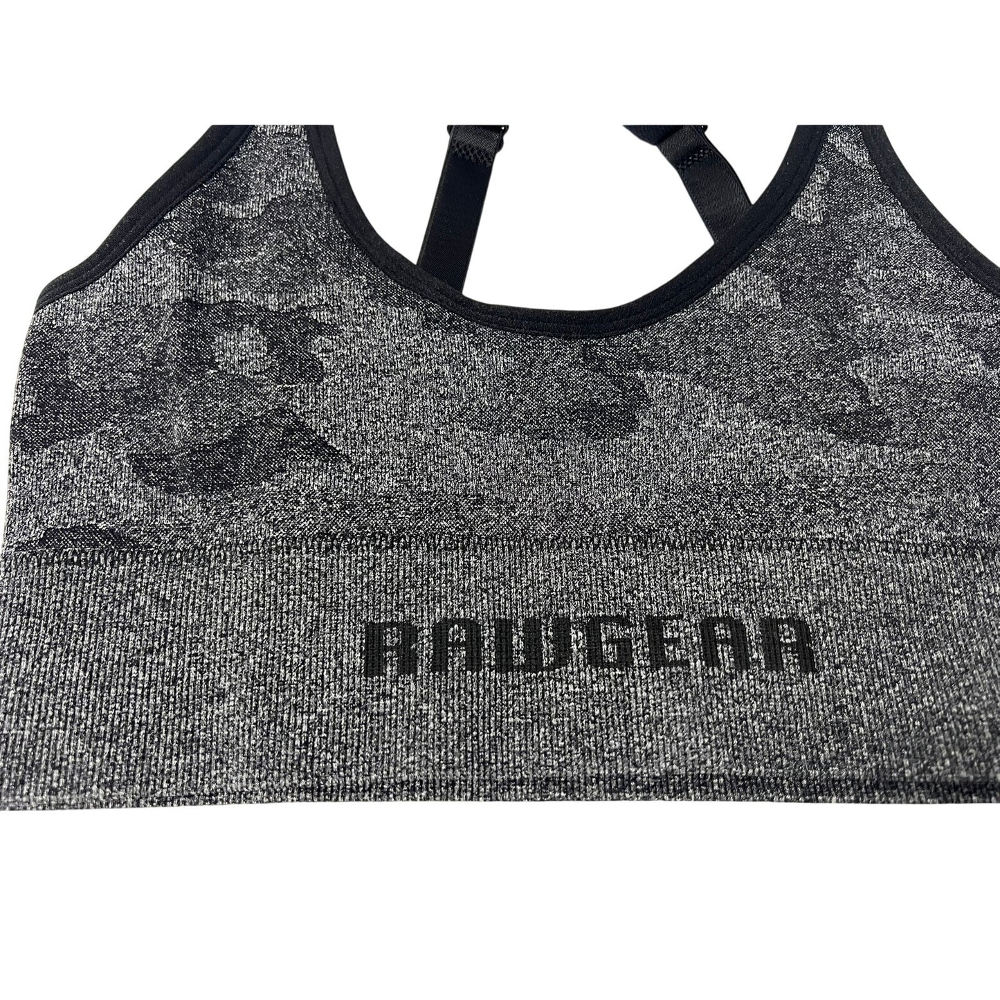 RAW WOMEN'S CAMO BLACK SPORTS BRA SIZE MEDIUM NEW