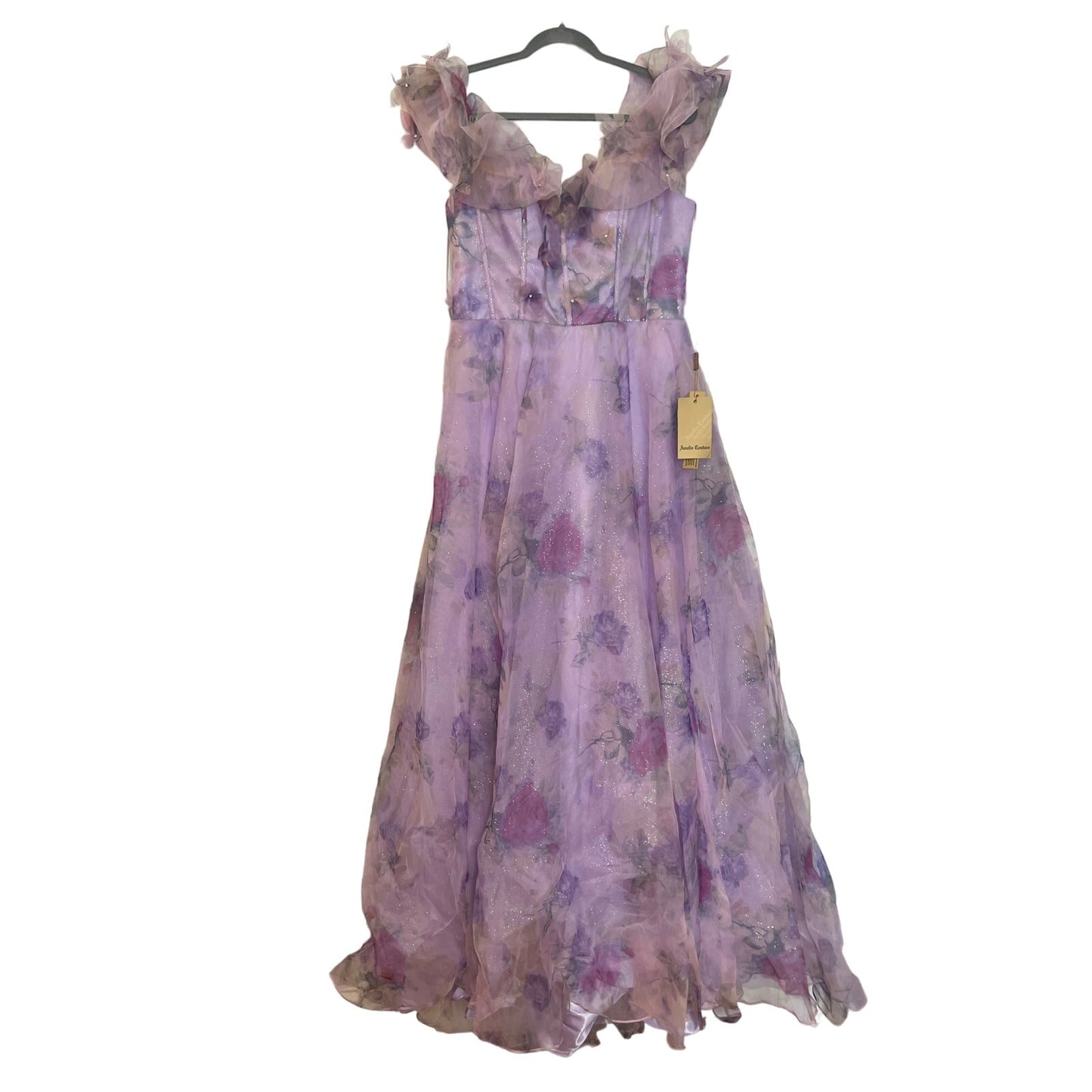 Amelia Couture Women's Floral Print Off Shoulder Gown by Amelia Couture Size 12