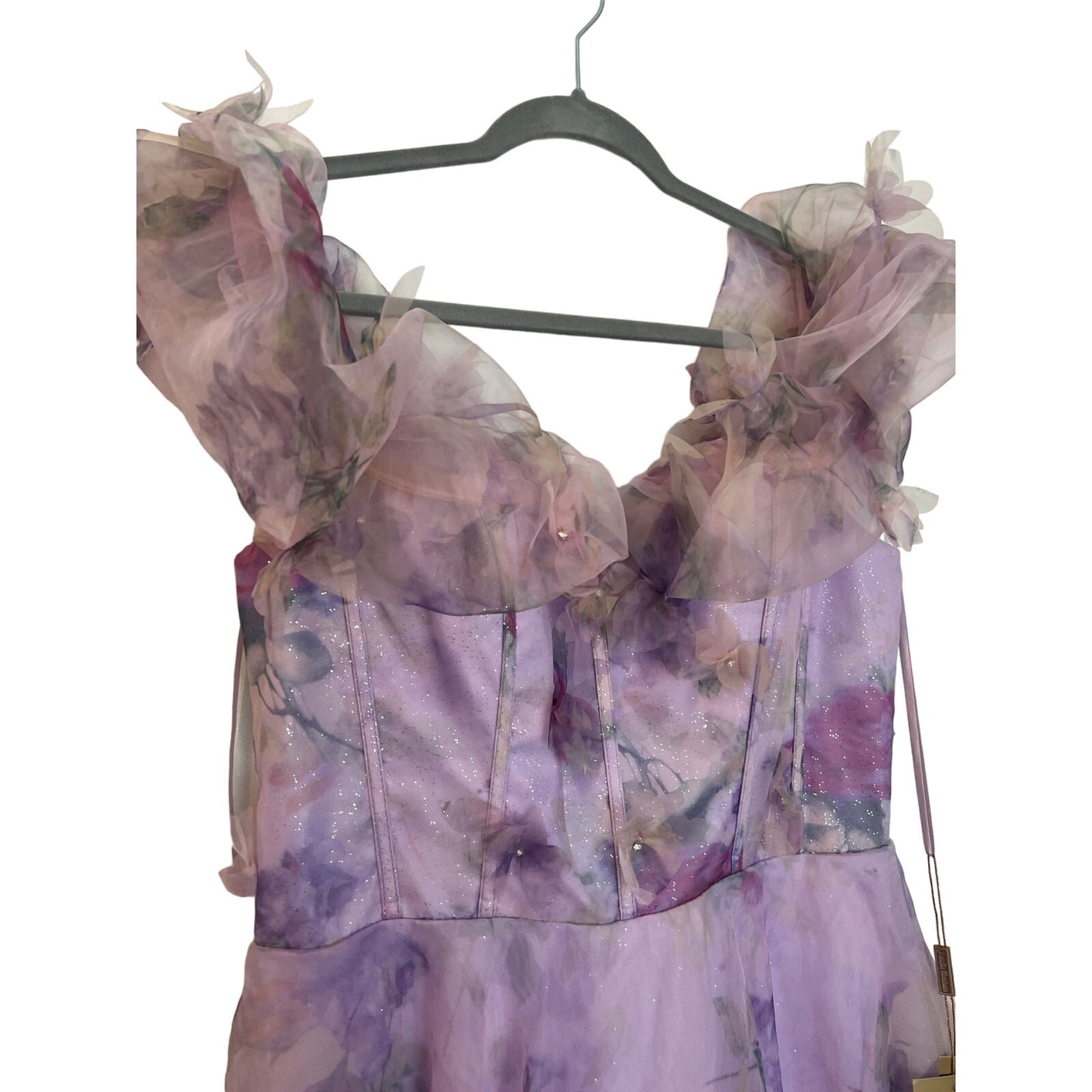 Amelia Couture Women's Floral Print Off Shoulder Gown by Amelia Couture Size 12