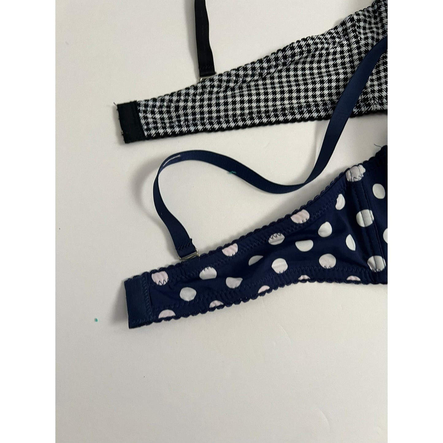 LOT OF 2 WOMEN'S 34B PADDED BRA'S ADJUSTABLE STRAPS NAVY BLUE BLACK NWT