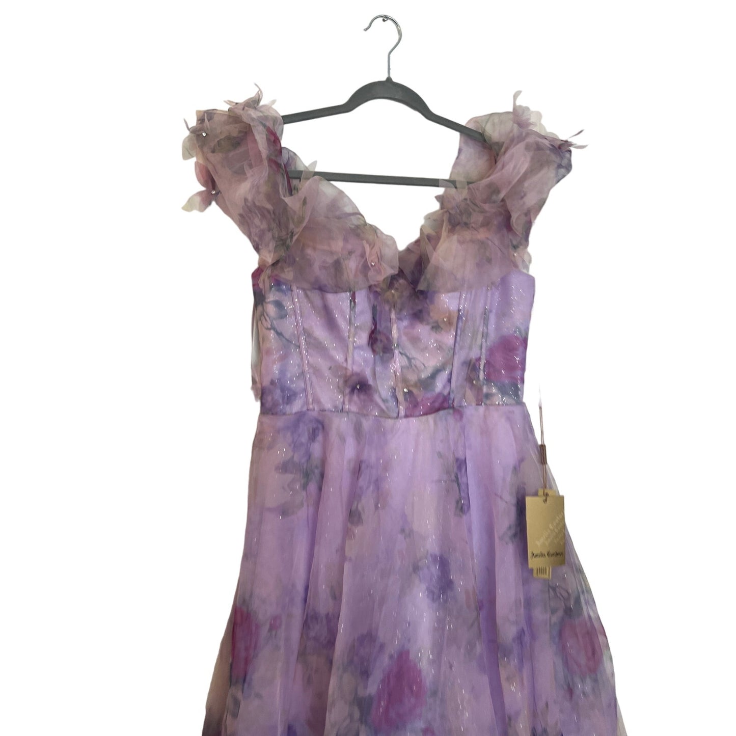 Amelia Couture Women's Floral Print Off Shoulder Gown by Amelia Couture Size 12