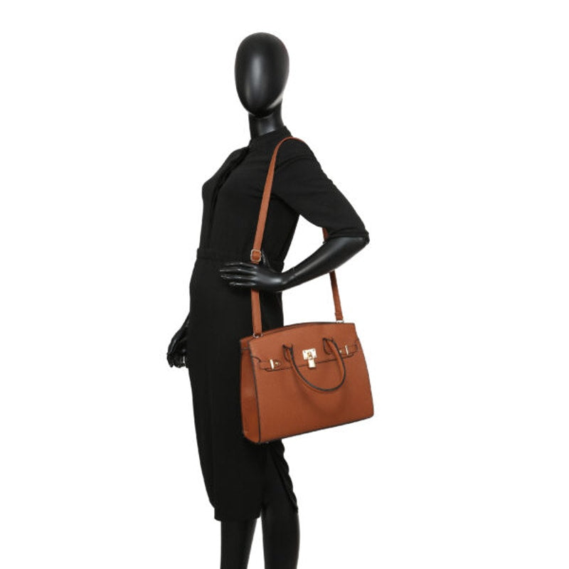 Women's Pink 2 in 1 Monogram Structured Satchel and Wallet