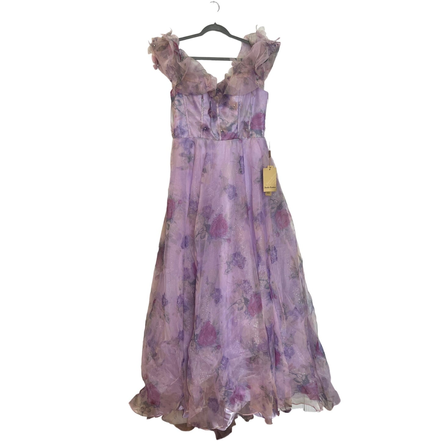 Amelia Couture Women's Floral Print Off Shoulder Gown by Amelia Couture Size 12