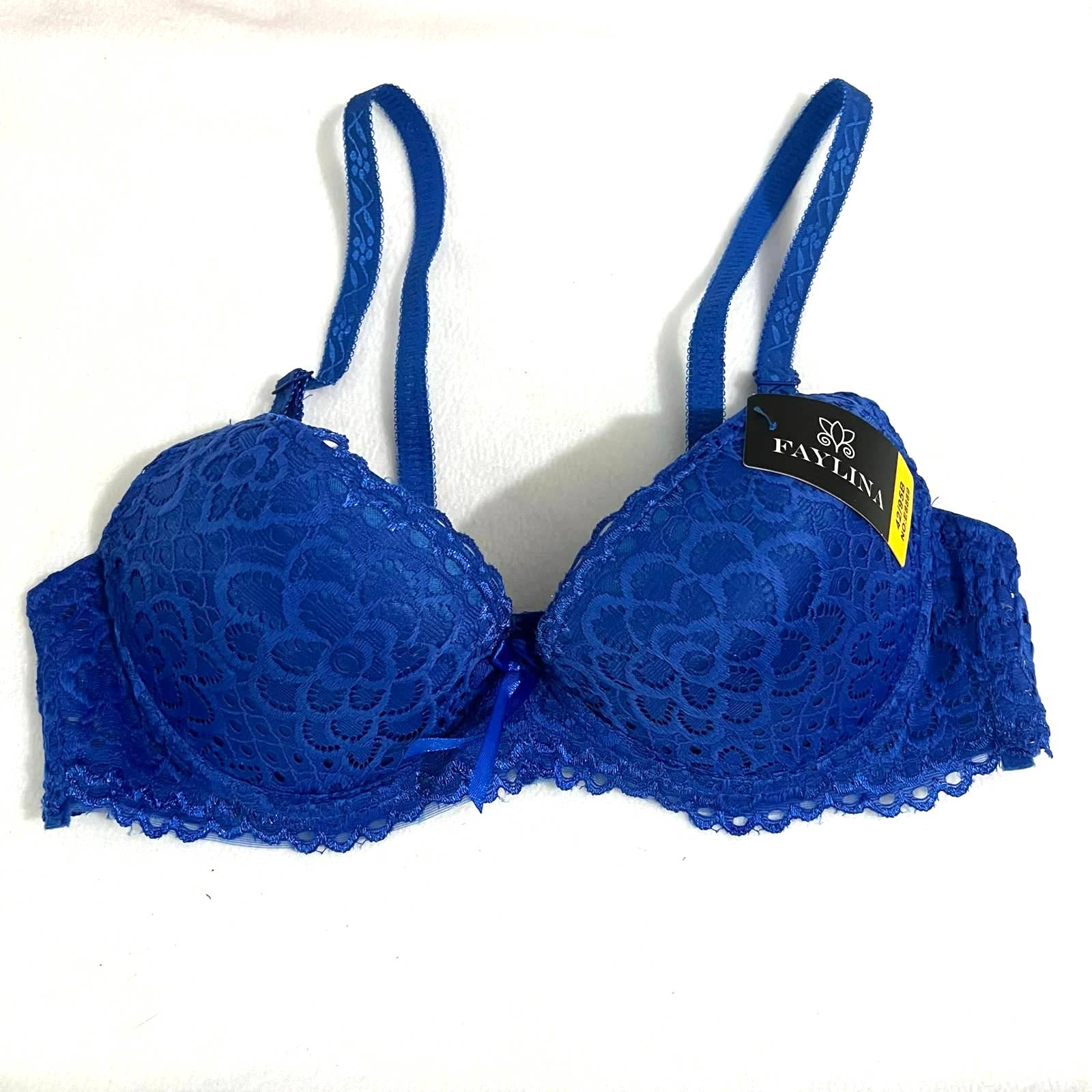 Buy FIONE LINGERIE Women Turquoise Blue Padded Bra (32B) Online at