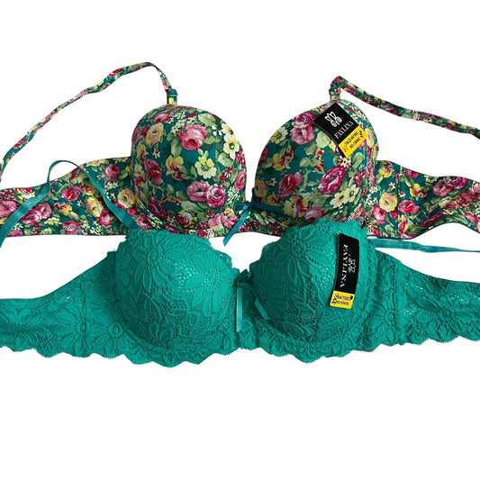FAYLINA WOMENS LOT OF 2 DEMI BRA SIZE 38C TEAL