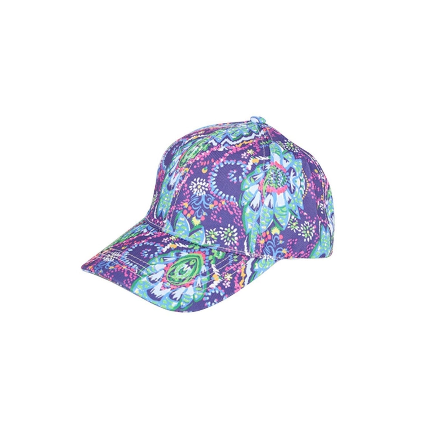 Women's Purple Floral and Paisley Print Baseball Cap