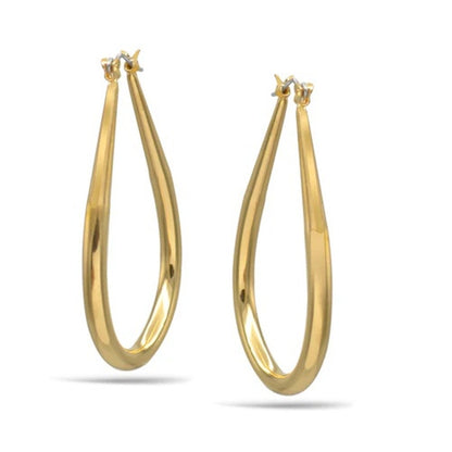 WOMEN'S FASHION GOLD PLATING TEARDROP HOOP EARRINGS