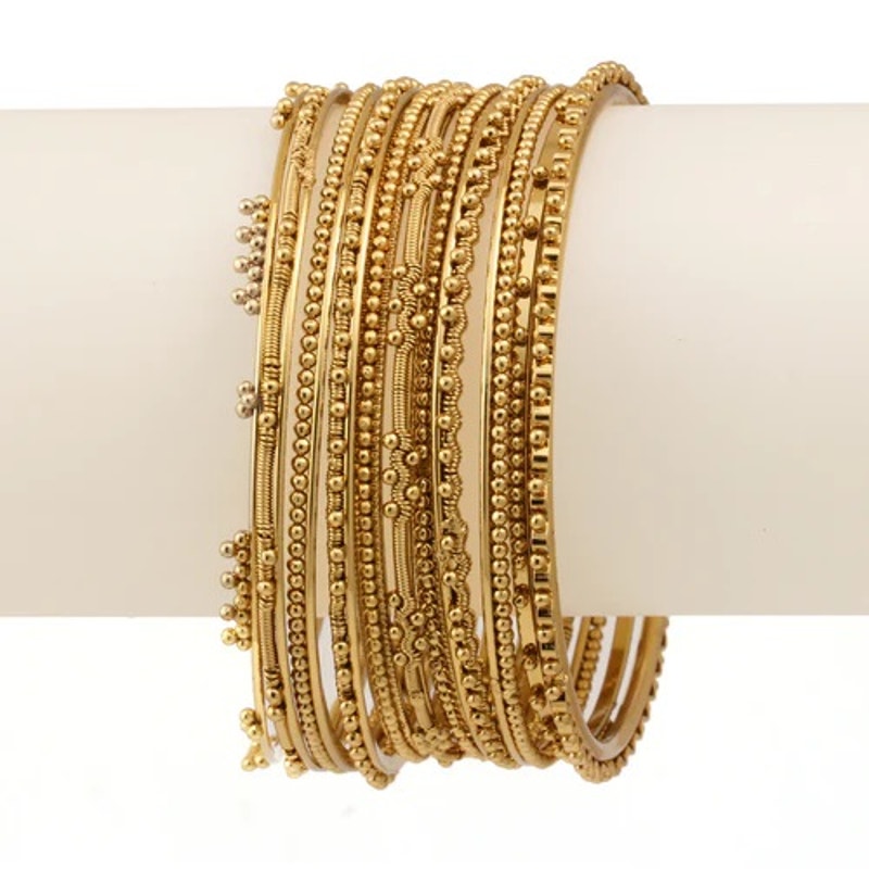 FASHION GOLD-TONE 11 PCS BANGLE SET MADE IN INDIA