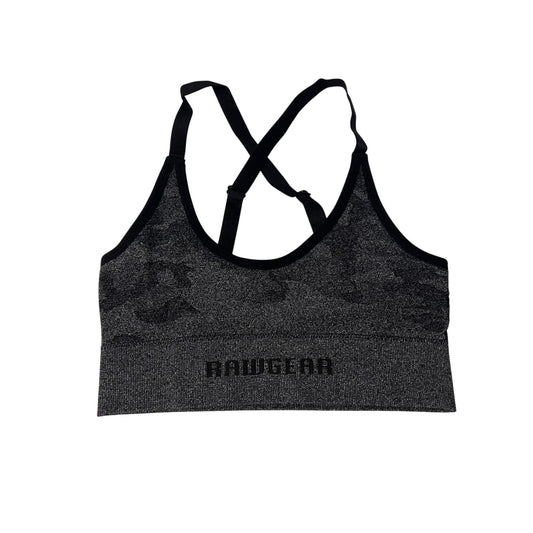 RAW WOMEN'S CAMO BLACK SPORTS BRA SIZE MEDIUM NEW