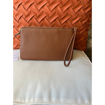 COACH Double Zip Wallet In Signature Canvas BROWN/REDWOOD