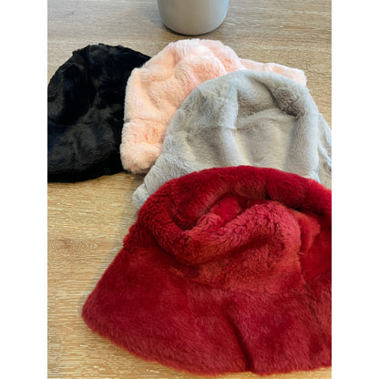 WOMEN'S FASHION FAUX FUR BUCKET HAT