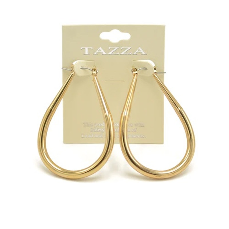 WOMEN'S FASHION GOLD PLATING TEARDROP HOOP EARRINGS