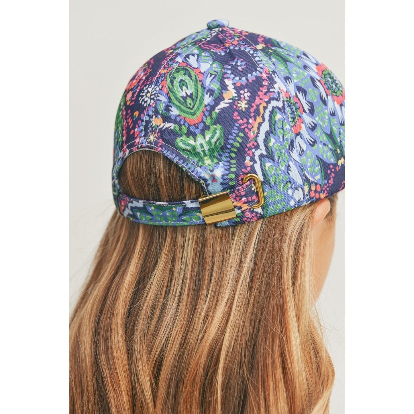 Women's Purple Floral and Paisley Print Baseball Cap