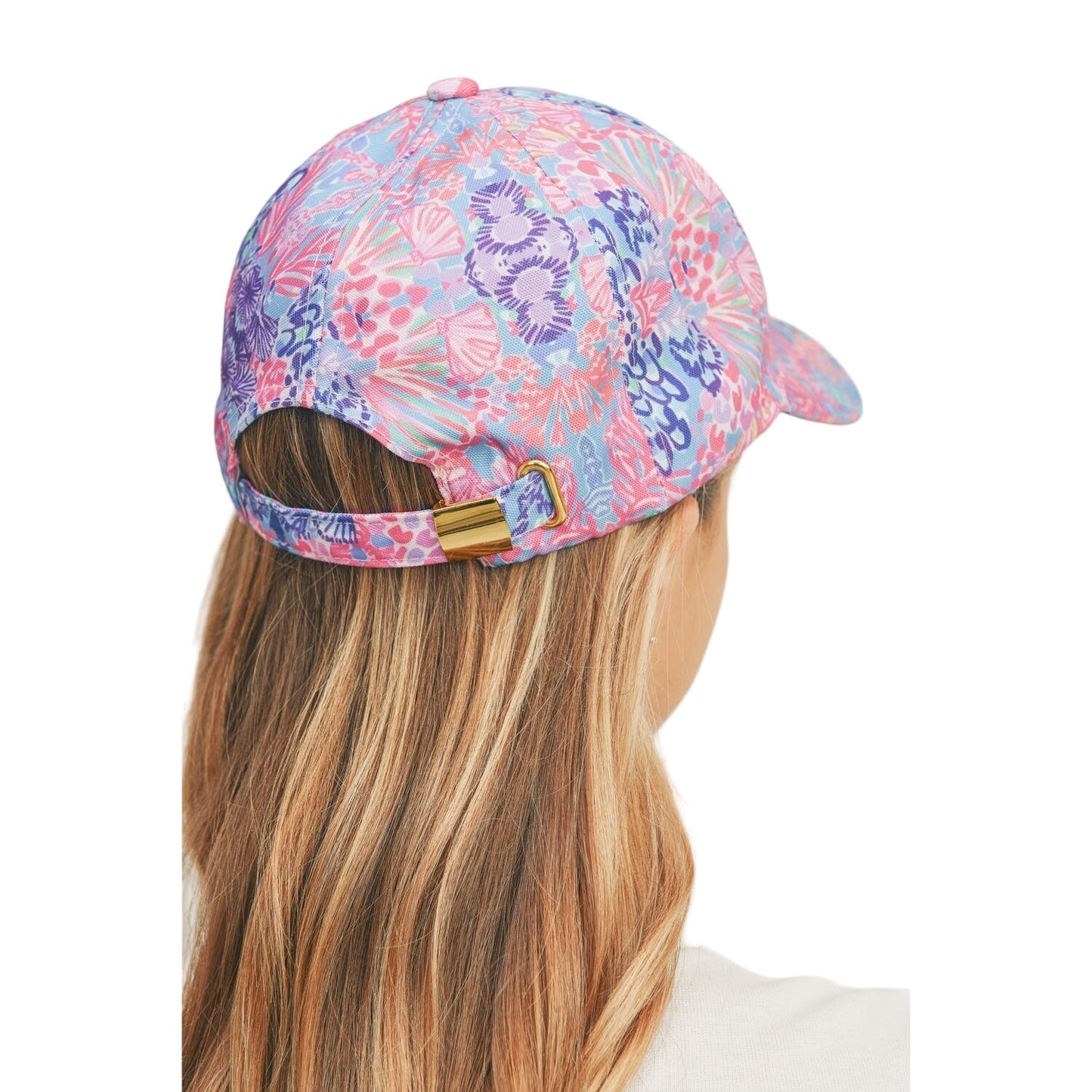 Women's Pink Floral Print Sporty Baseball Cap