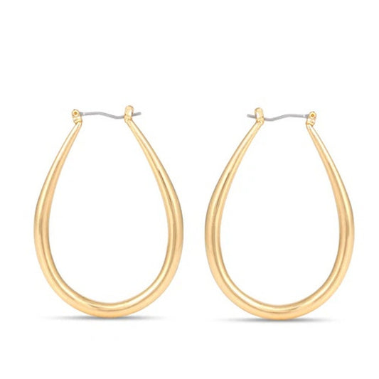 WOMEN'S FASHION GOLD PLATING TEARDROP HOOP EARRINGS