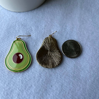 Avocado Enamel Drop Fashion Earrings