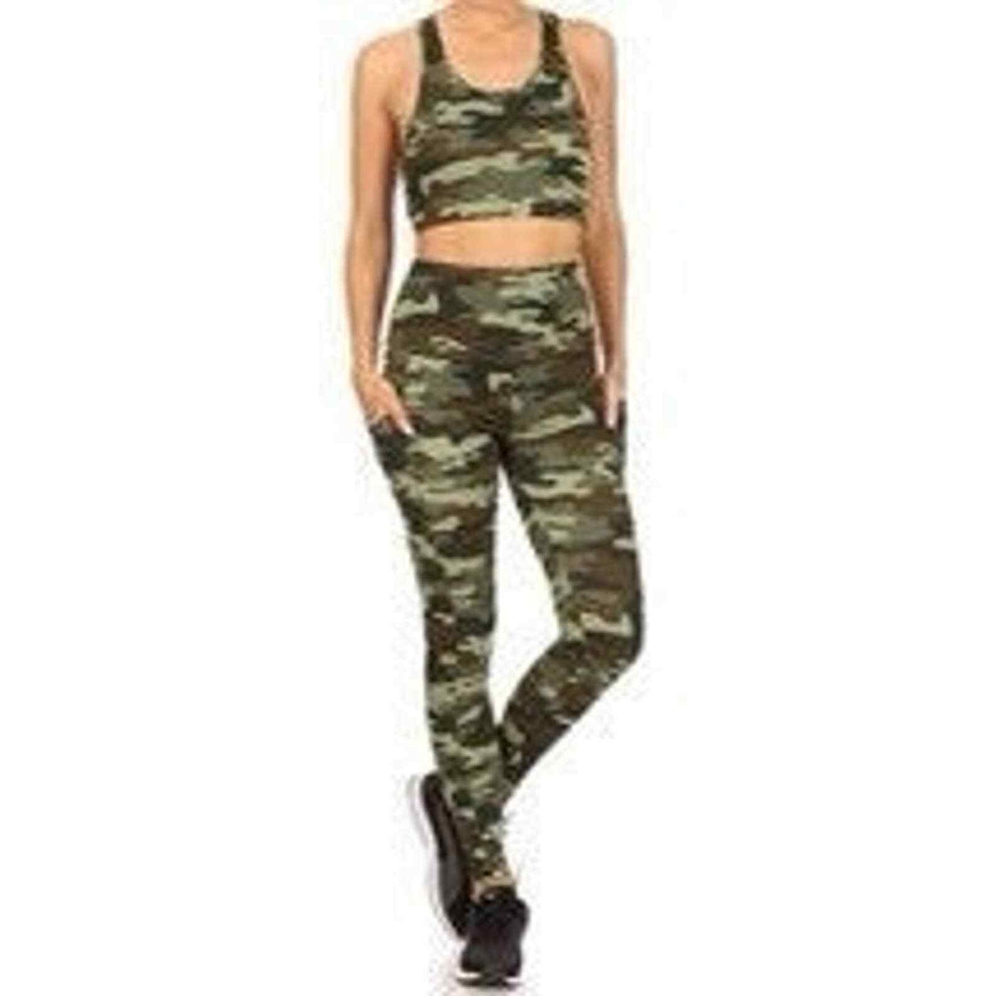 Camo Activewear Yoga 2 Pieces Set Size Small