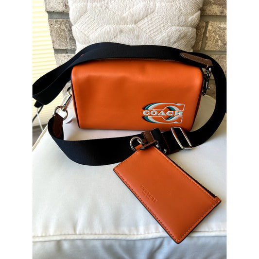 COACH Axel Crossbody With Coach Stamp orange NWT