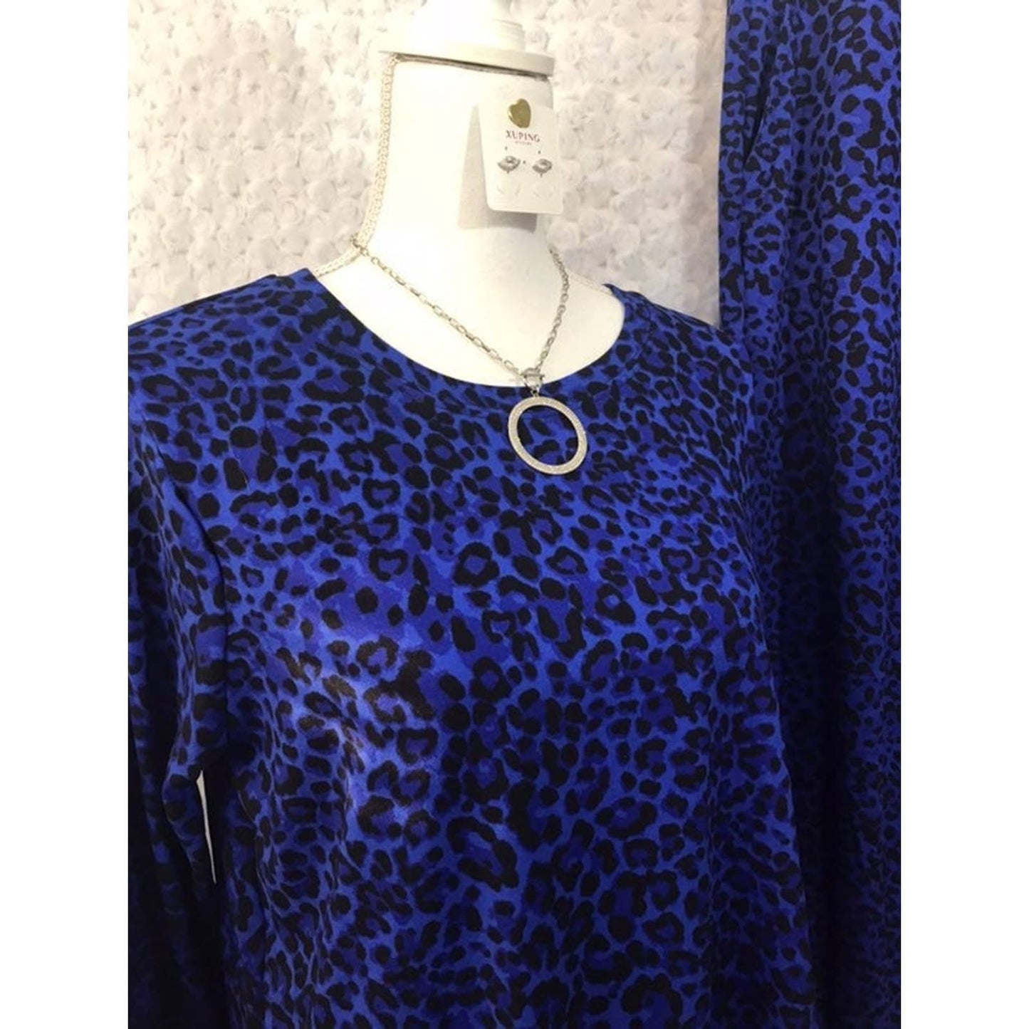 WOMEN'S BLUE LEOPARD JOGGER SET