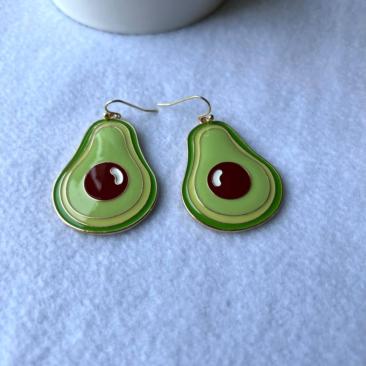 Avocado Enamel Drop Fashion Earrings