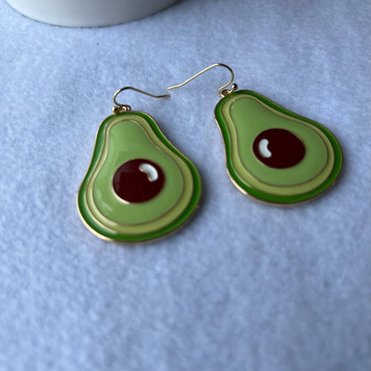 Avocado Enamel Drop Fashion Earrings