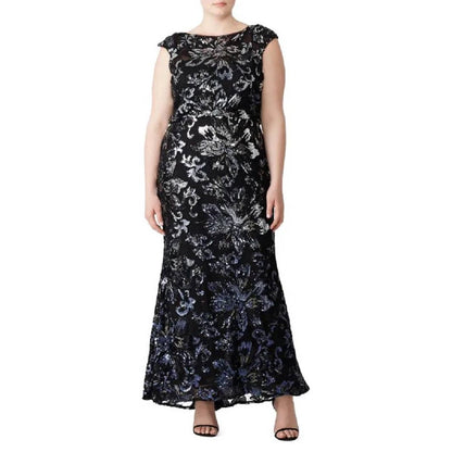 BADGLEY MISCHKA Embellished Swirl Gown SIZE 0