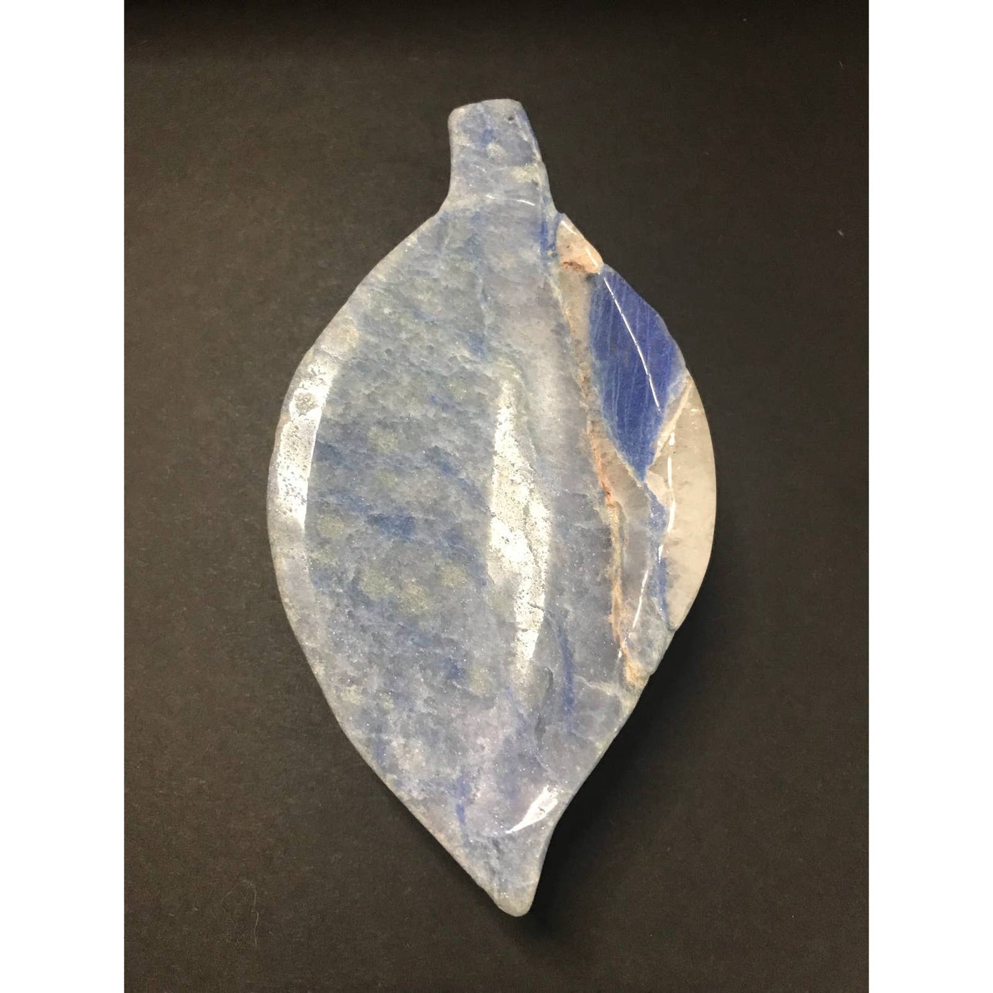 NATURAL BLUE AVENTURINE LEAF BOWL