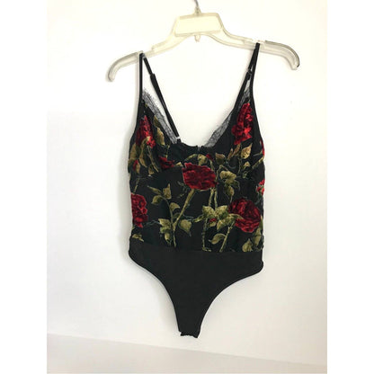 Missguided Women's Devore Lace Trim Bodysuit Size 8