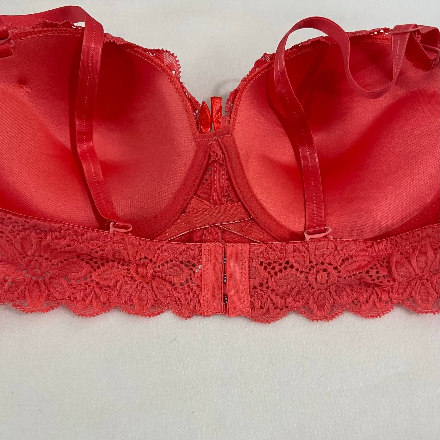 FAYLINA WOMEN SOFT PUSH UP LACE BRA CORAL SIZE 38C