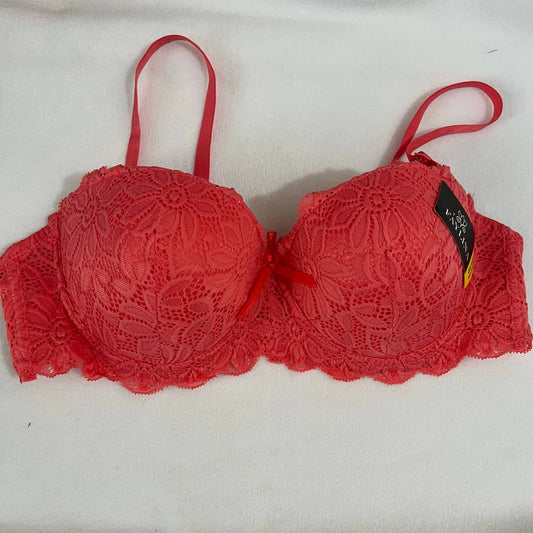 FAYLINA WOMEN SOFT PUSH UP LACE BRA CORAL SIZE 38C