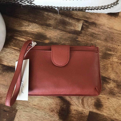 Universal Thread New Wristlet/Phone Wallet - Zip Closure Rust NEW