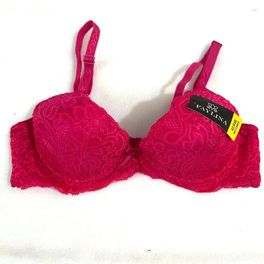 FAYLINA WOMEN UNDERWIRE PUSH UP LACE BRA SIZE 34B