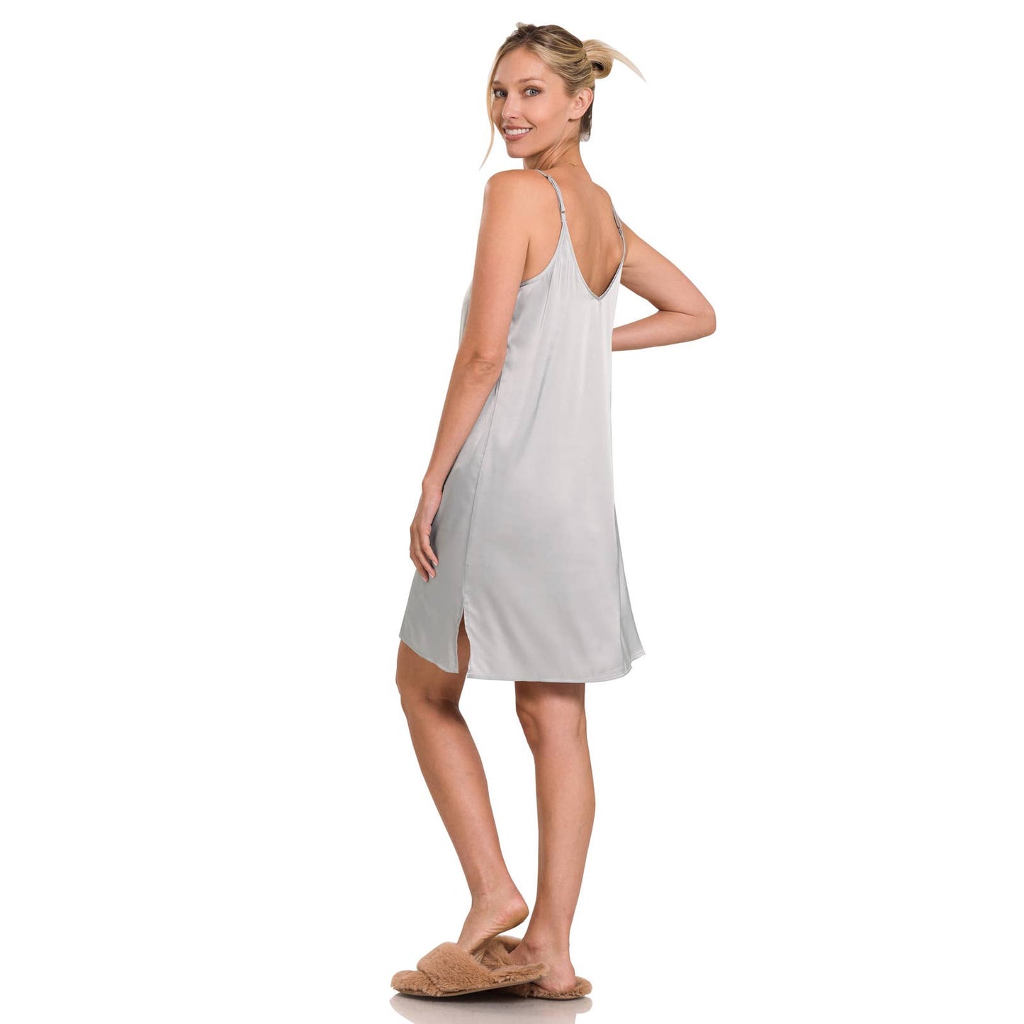 Women Satin Charmeuse Slip Dress