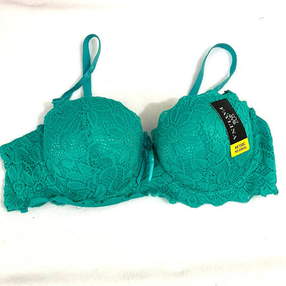 FAYLINA WOMEN LACE PUSH UP UNDERWIRE BRA TEAL SIZE 36C