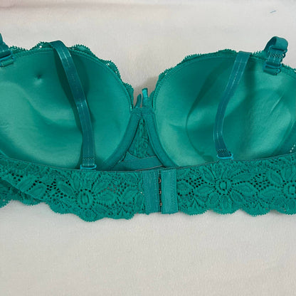 FAYLINA WOMEN LACE PUSH UP UNDERWIRE BRA TEAL SIZE 36C