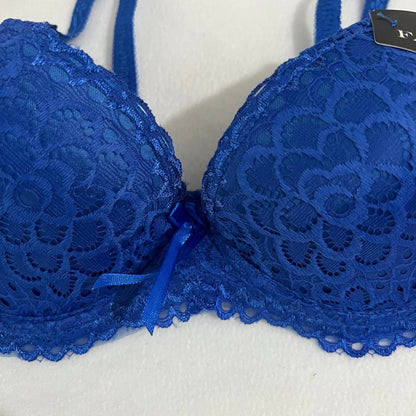 FAYLINA WOMEN ROYAL BLUE LACE PADDED BRA 34B