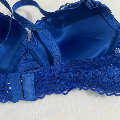 FAYLINA WOMEN ROYAL BLUE LACE PADDED BRA 34B