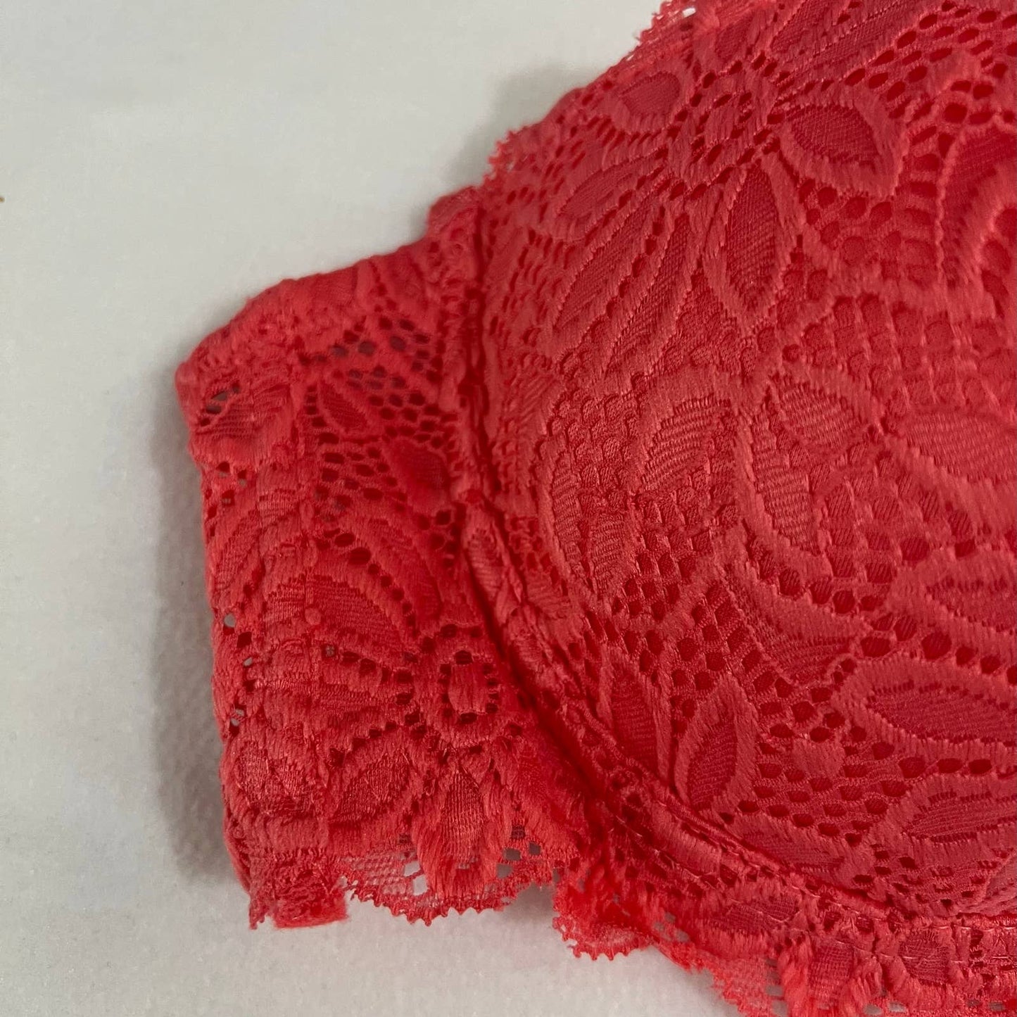 FAYLINA WOMEN SOFT PUSH UP LACE BRA CORAL SIZE 38C