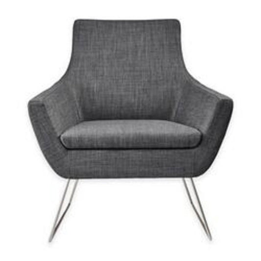 ADESSO KENDRICK ACCENT CHAIR MODERN FABRIC CHARCOAL GRAY